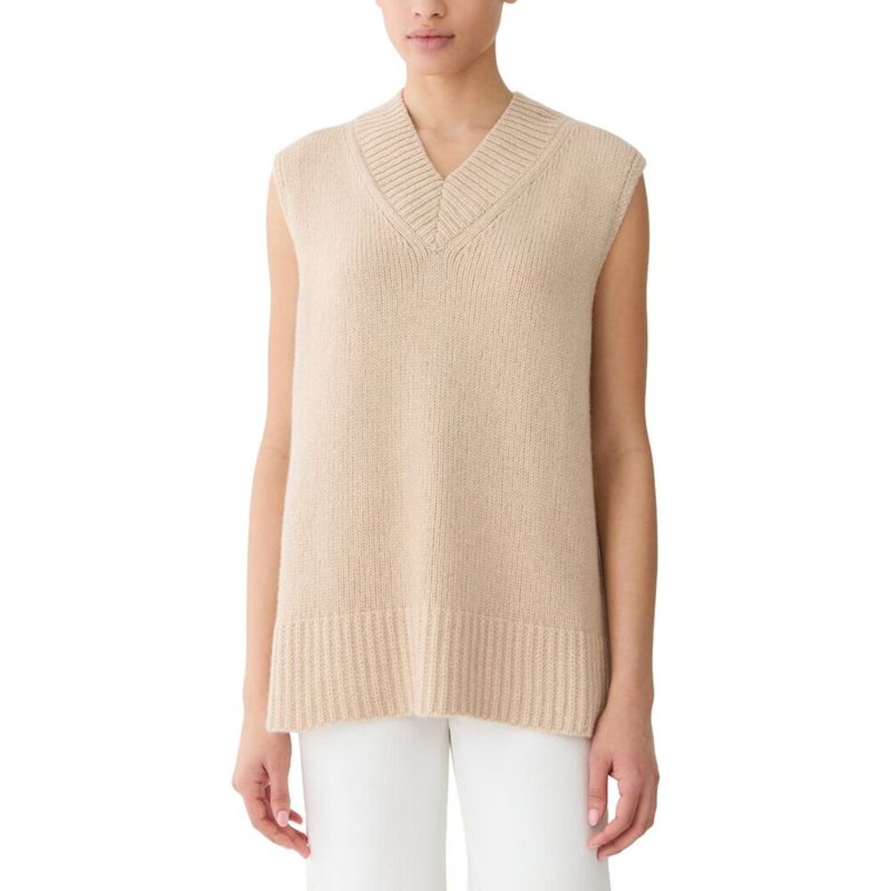 Lafayette 148 New York Womens  Chunky Wide V-Neck Cashmere & Wool-Blend Sweater